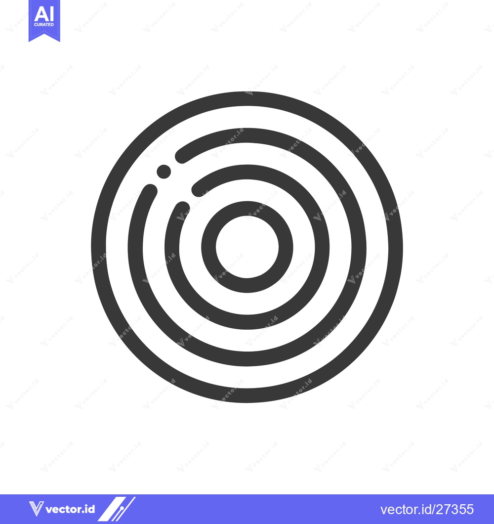 Premium Vector dari Concentric Circles Icon with Dot, Minimalist Design on White Backgroun