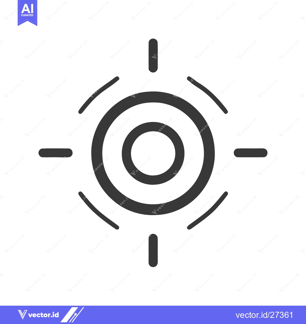 Premium Vector dari Minimalist Target Icon: Concentric Circles with Radial Lines on White