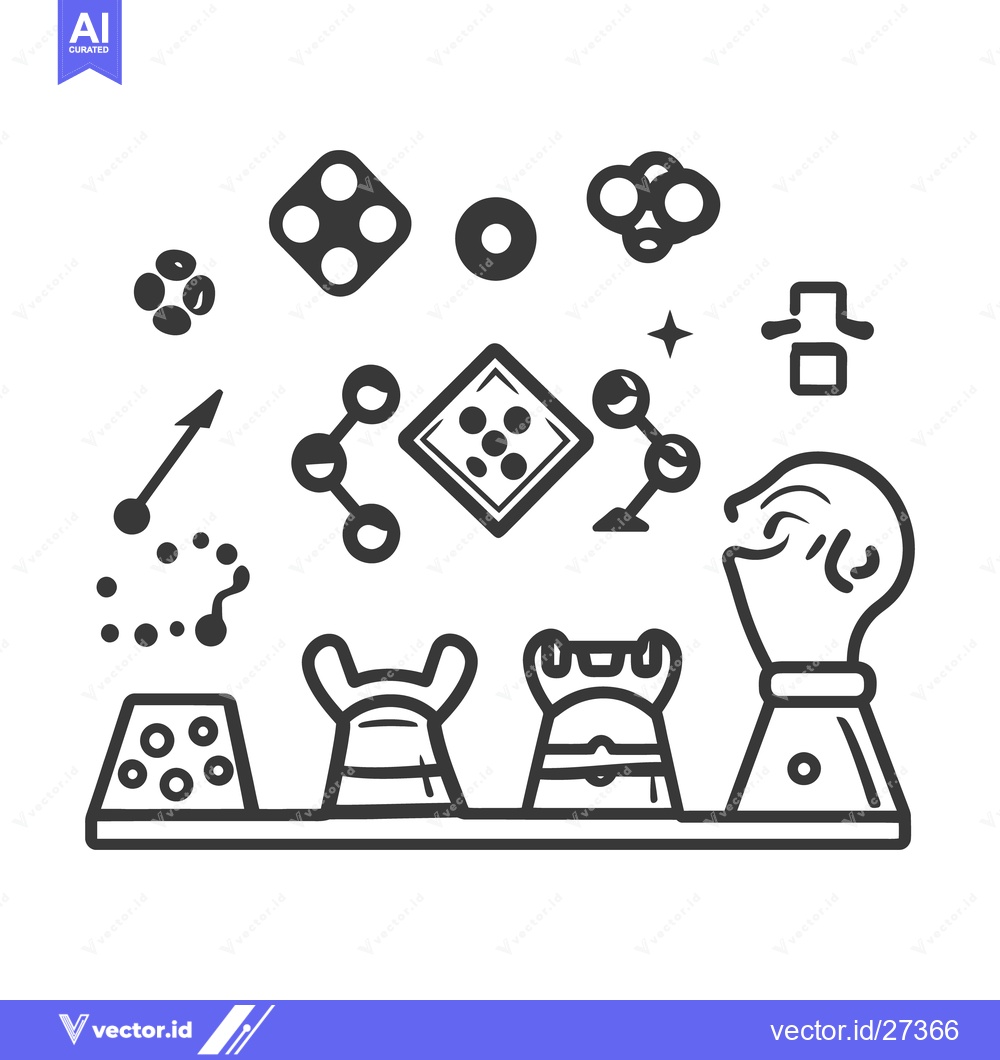 Premium Vector dari Collection of gaming elements and game pieces for a board game