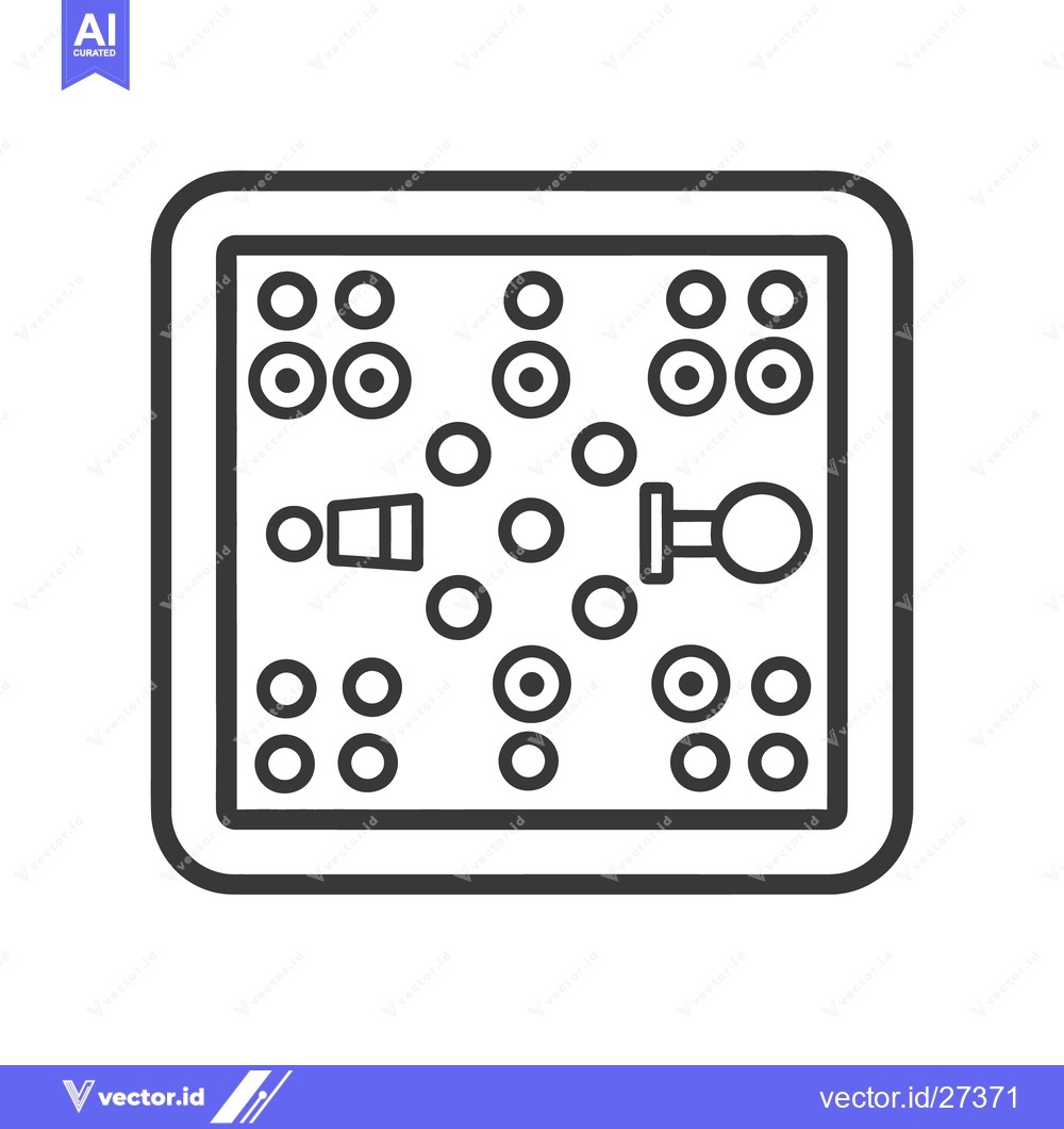 Premium Vector dari Simplified diagram of a circuit board with several circular features