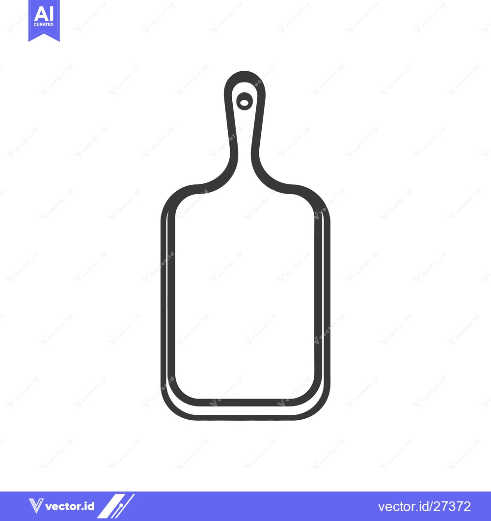 Premium Vector of A minimalist illustration depicts a kitchen chopping board for food pr