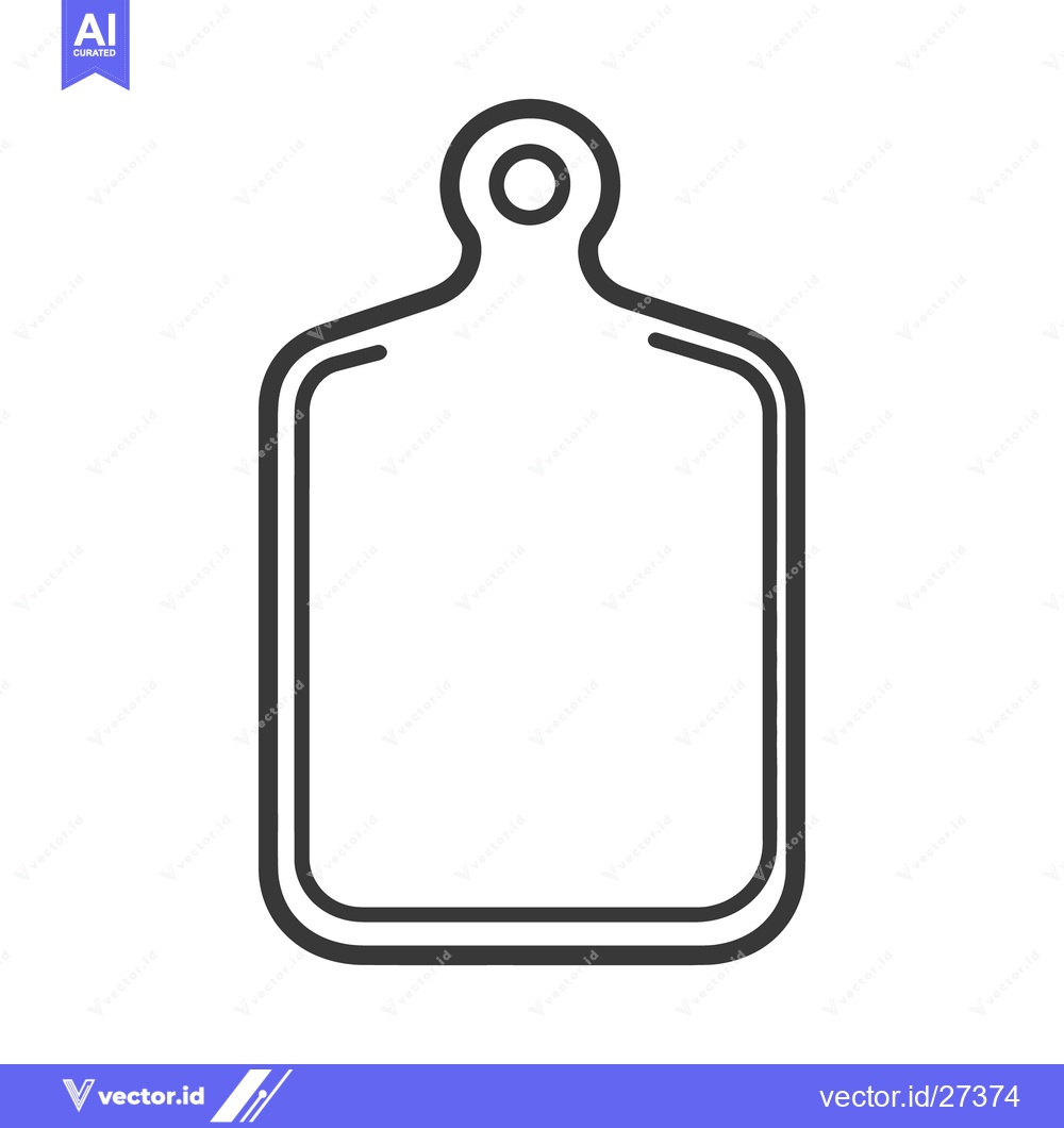 Premium Vector of A black and white illustration of a cutting board