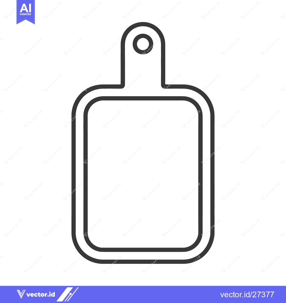 Premium Vector dari A simple grayscale illustration of a kitchen cutting board