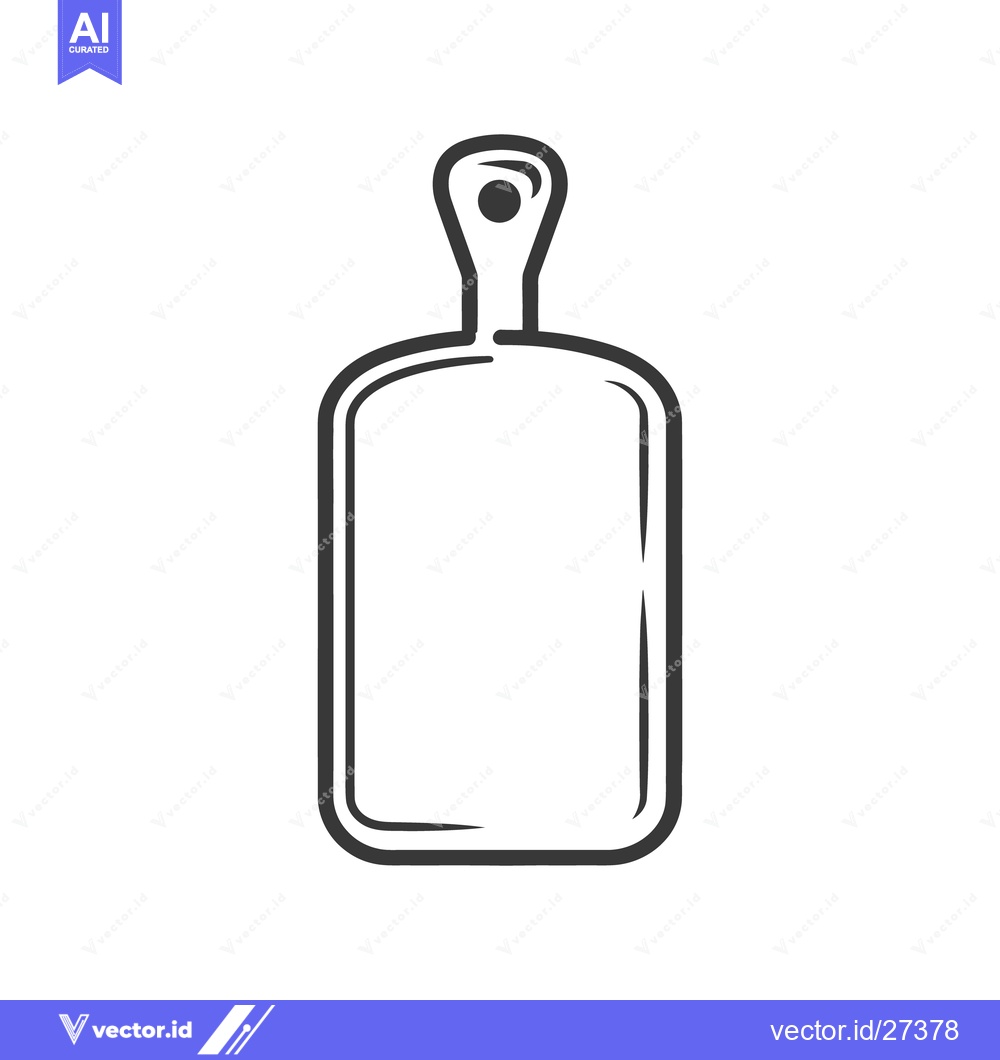 Premium Vector dari Simple black and white depiction of a rectangular cutting board