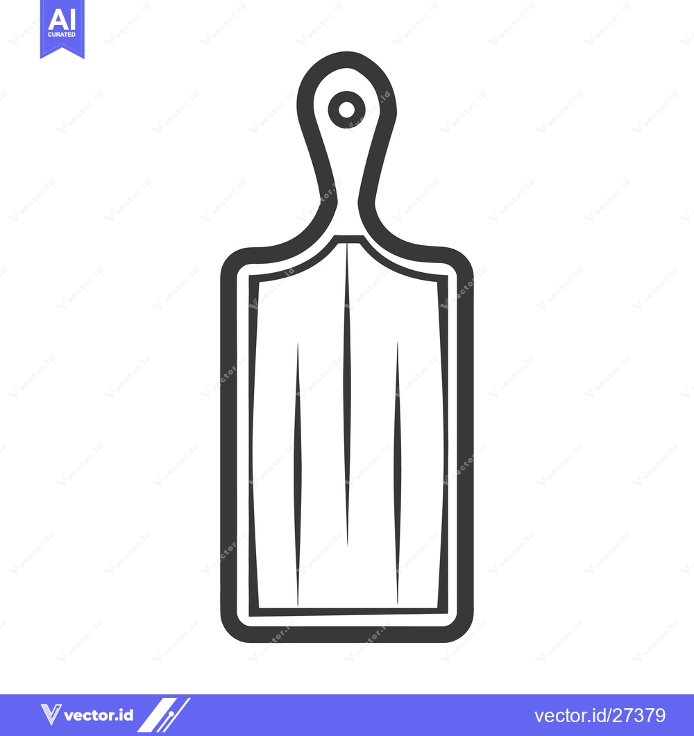 Premium Vector of A simple black and white illustration of a wooden cutting board