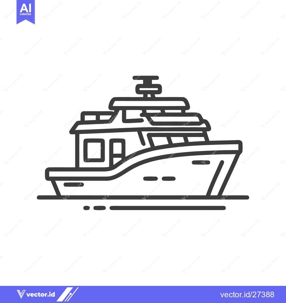 Premium Vector dari Sleek Yacht Outline: Modern Nautical Icon, Minimalist Design