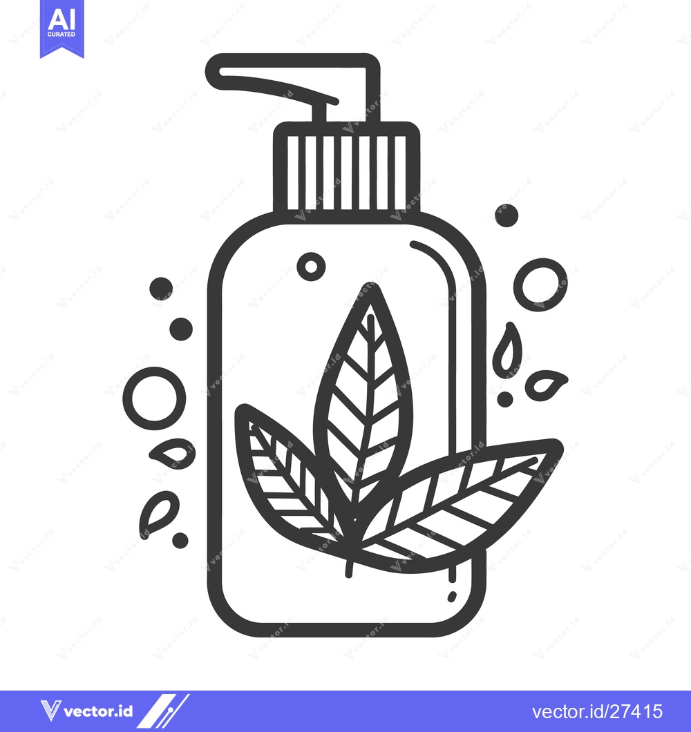 Premium Vector dari A simplistic line drawing of a cosmetic liquid dispenser