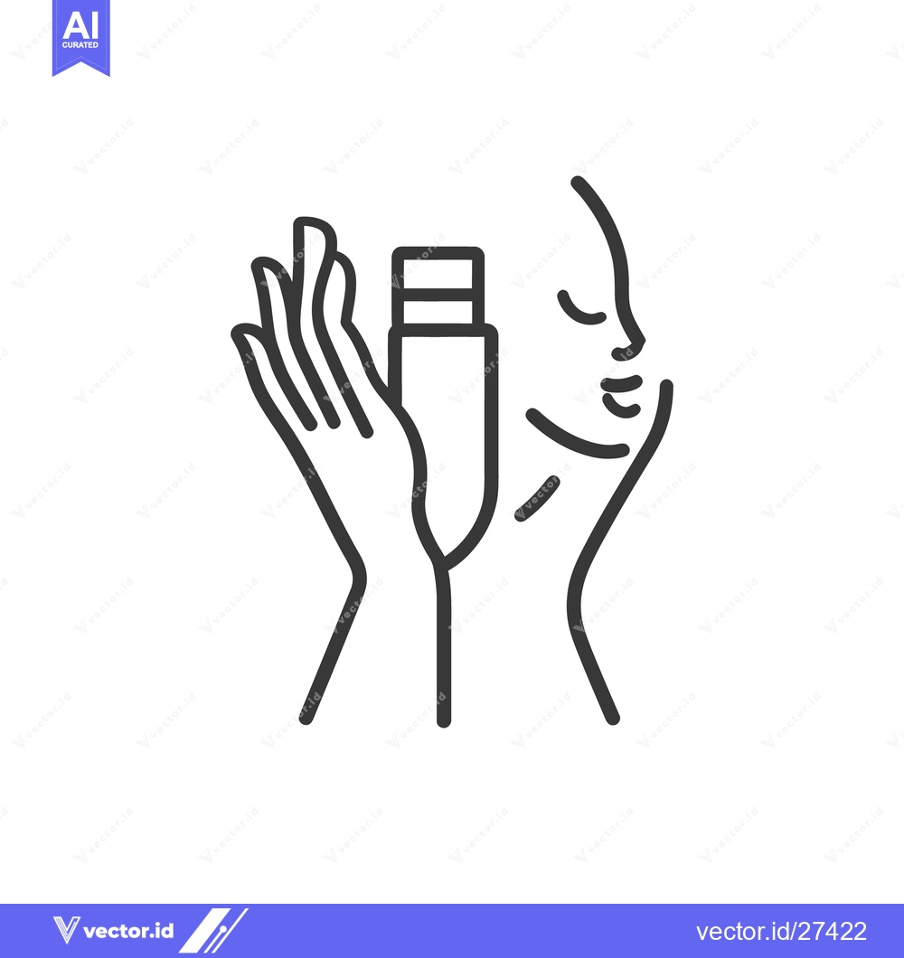 Premium Vector dari A Line Drawing Illustrates Skincare Application On A Face