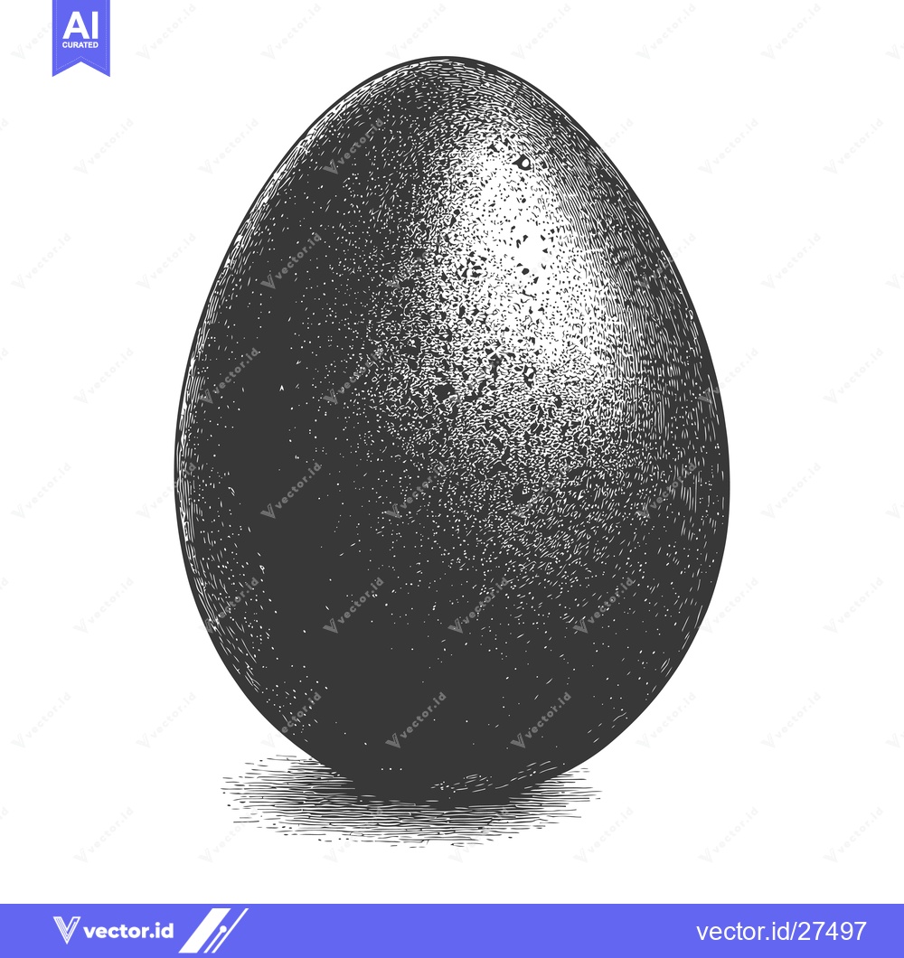 Premium Vector dari A Single Large Dark Egg Illustration