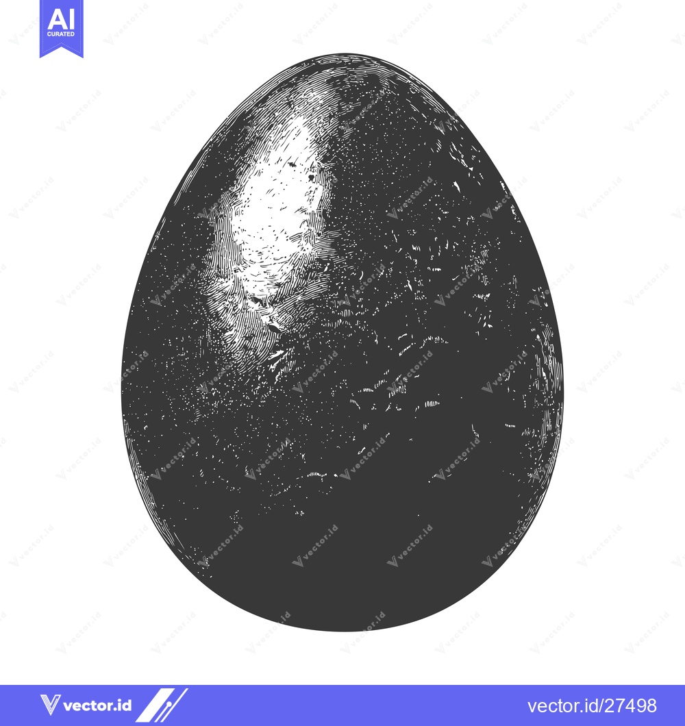 Premium Vector dari A Detailed Engraving Of A Single Dark Egg