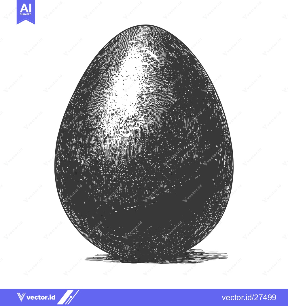 Premium Vector dari A Detailed Engraving Of A Single Dark Egg
