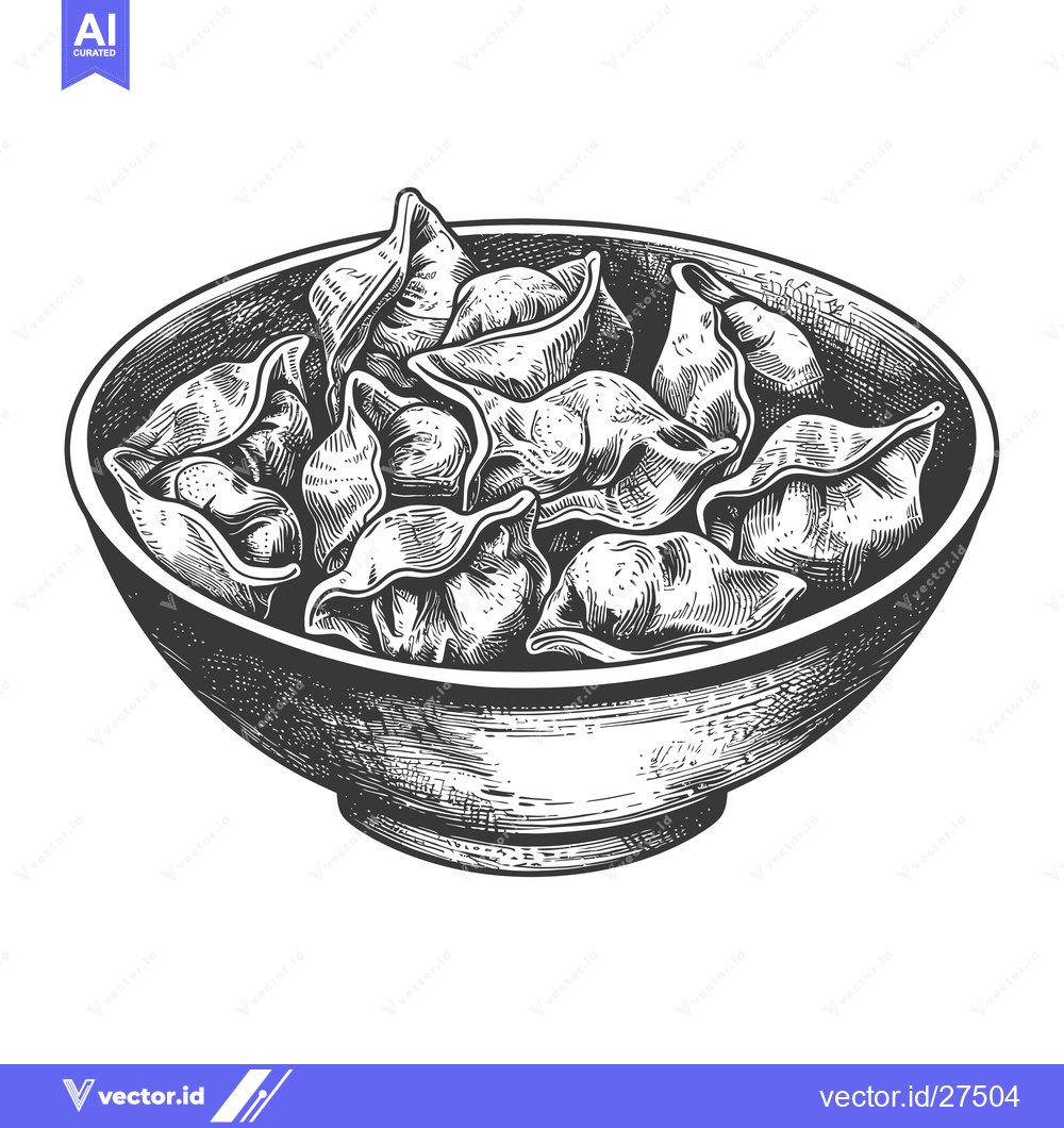 Premium Vector dari A bowl of delicious dumplings ready to eat