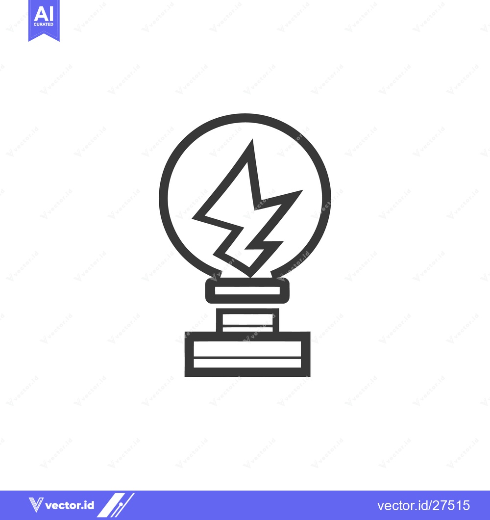 Premium Vector dari An electric lightbulb icon showing a lightning bolt inside its sphere