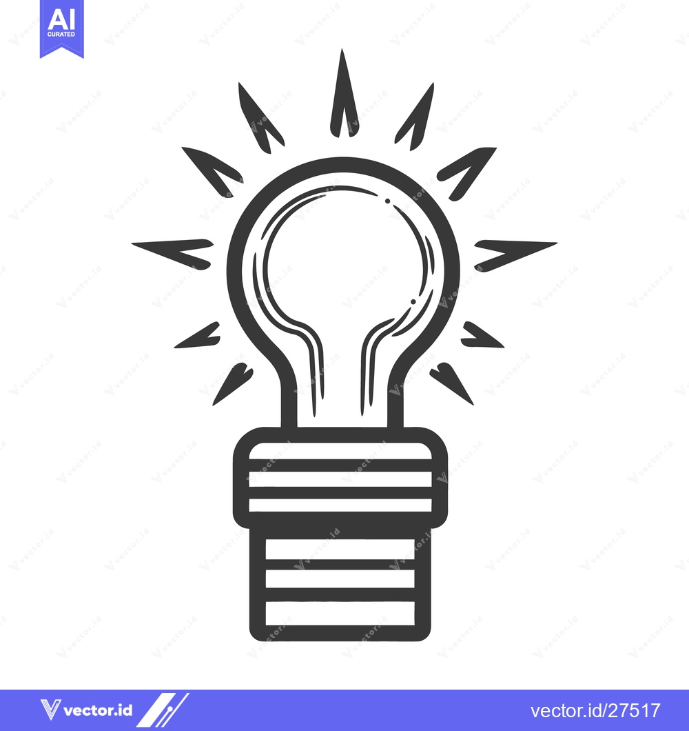 Premium Vector dari A simple illustration of an illuminated light bulb emitting light