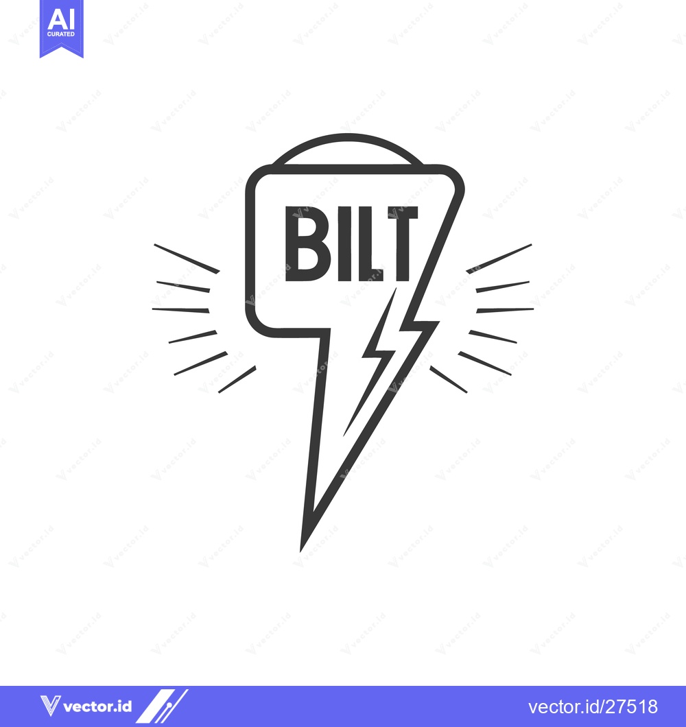 Premium Vector dari A black and white emblem shows the shape of lightning