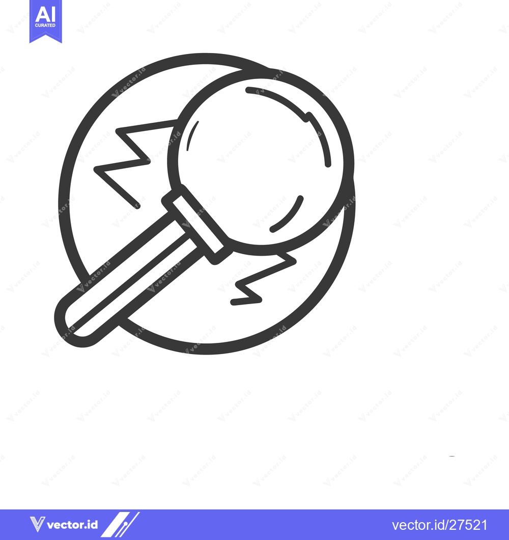 Premium Vector dari A magnifying glass examines something inside a broken circle