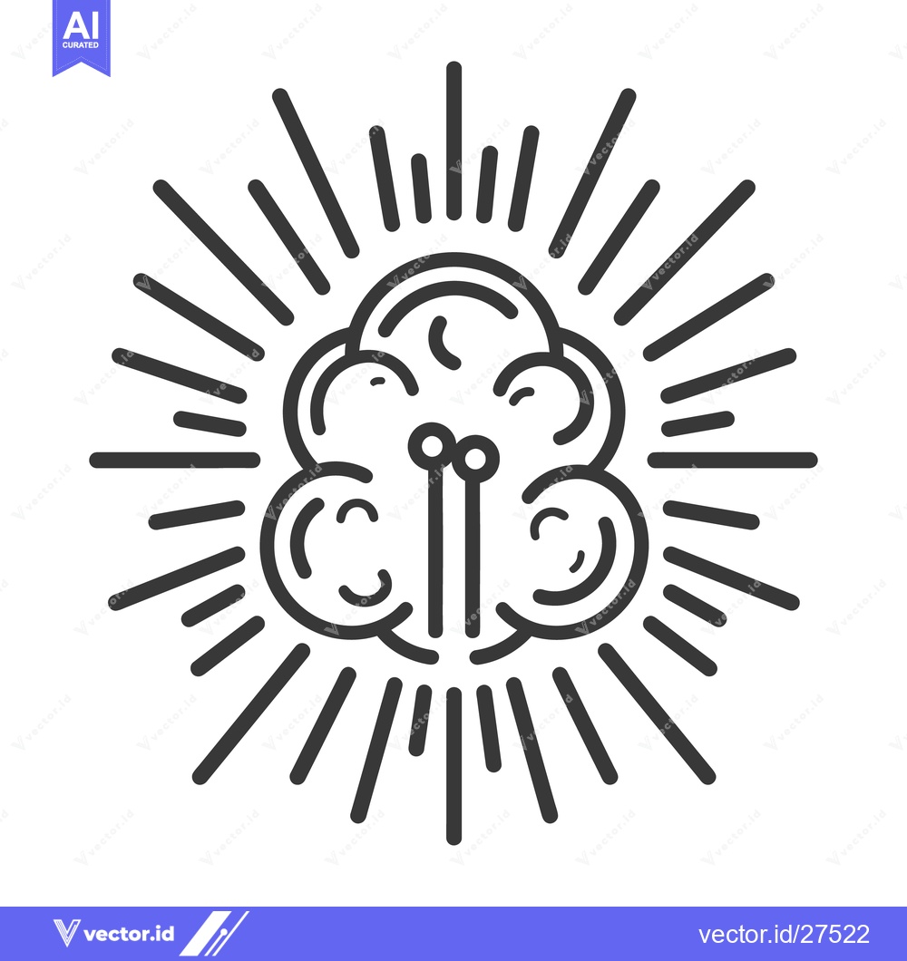 Premium Vector dari An abstract design of a stylized brain with sun rays