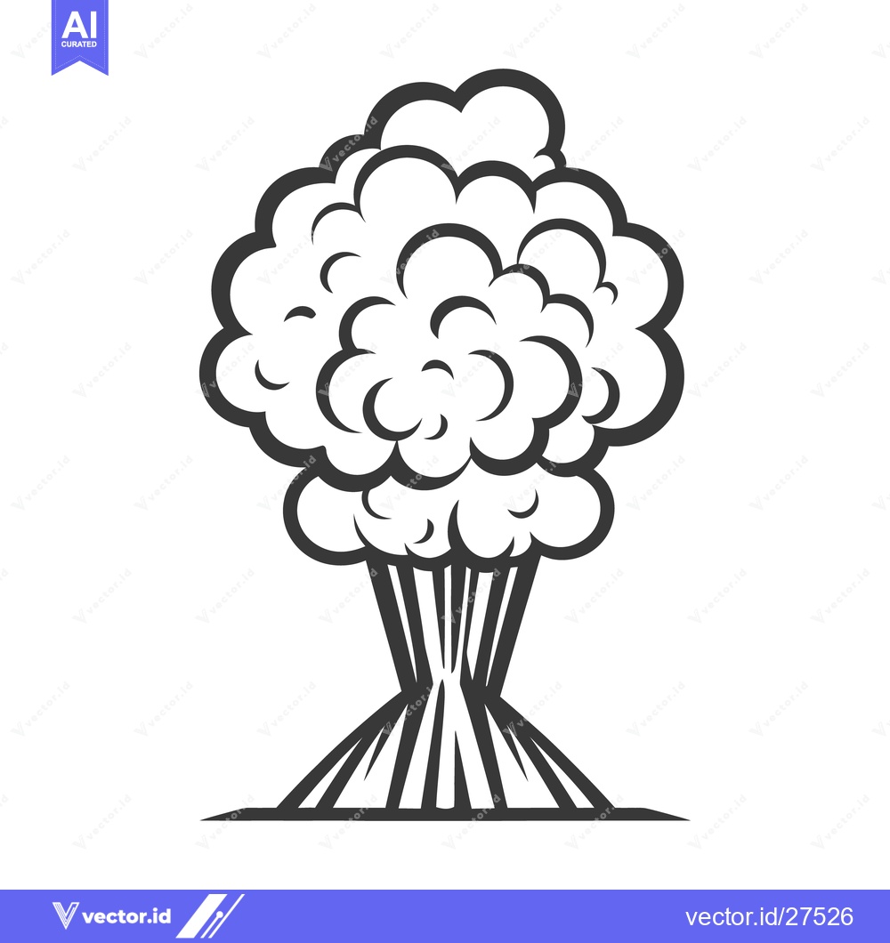 Premium Vector of A simple illustration depicting an erupting volcano with smoke
