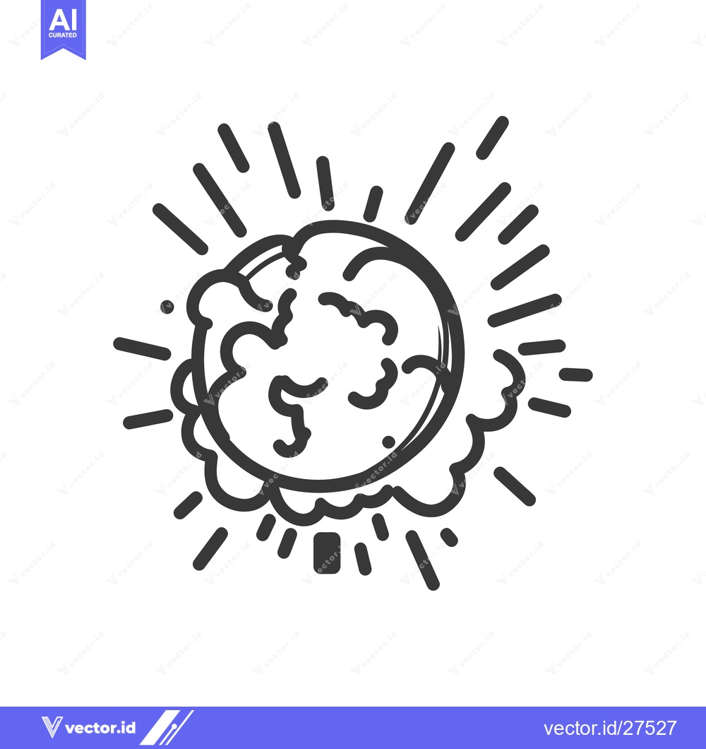 Premium Vector dari A stylized circular image of a radiating celestial body