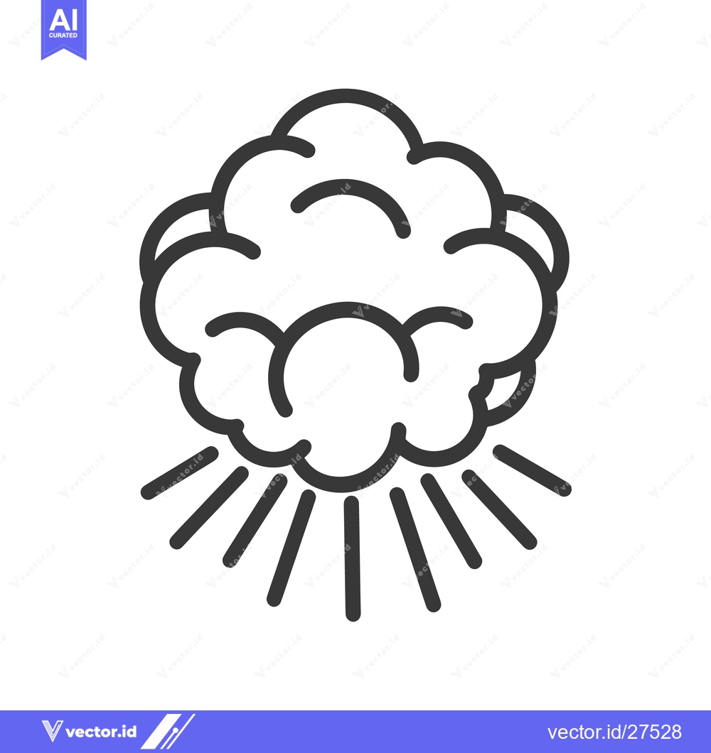 Premium Vector dari A stylized cloud emitting rays of light from beneath it