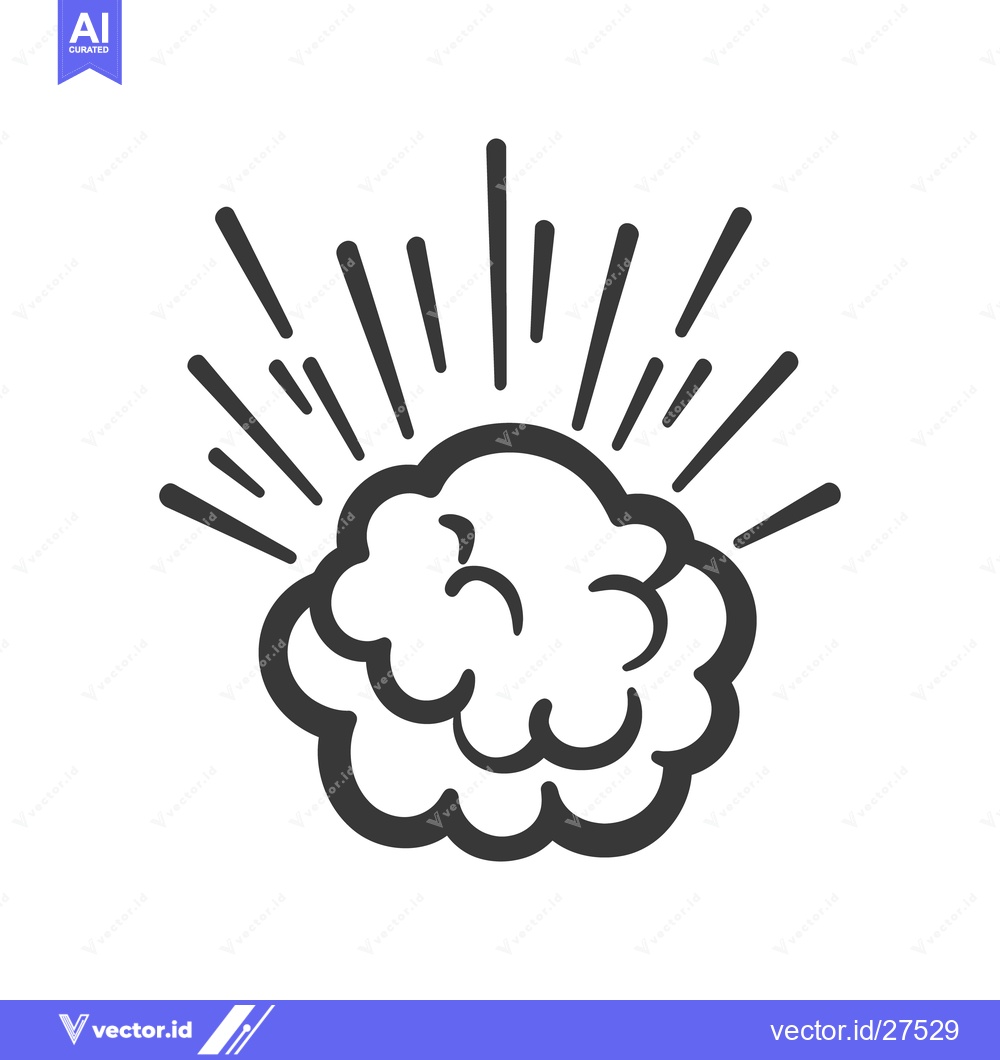 Premium Vector of Illustration of a stylized cloud with radiating dynamic lines