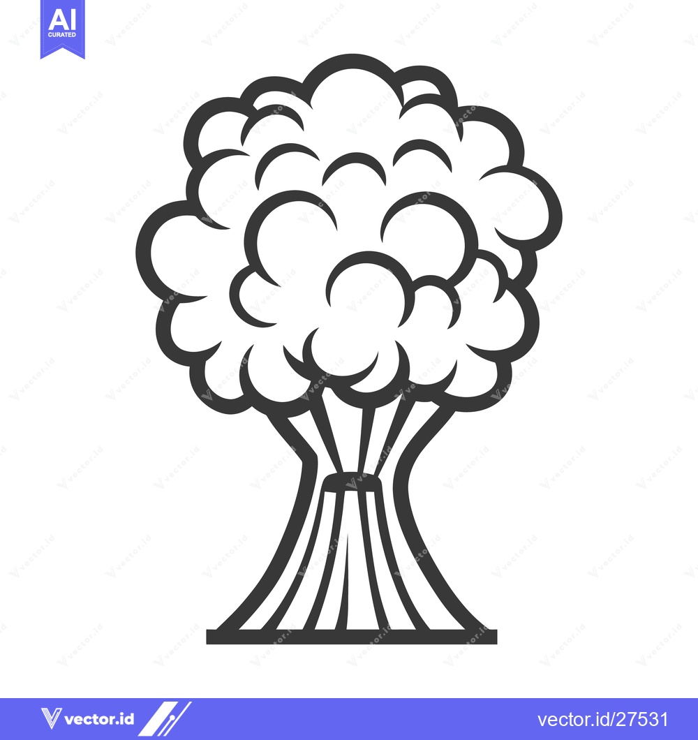 Premium Vector of A graphic line drawing of a vegetable with floret tops