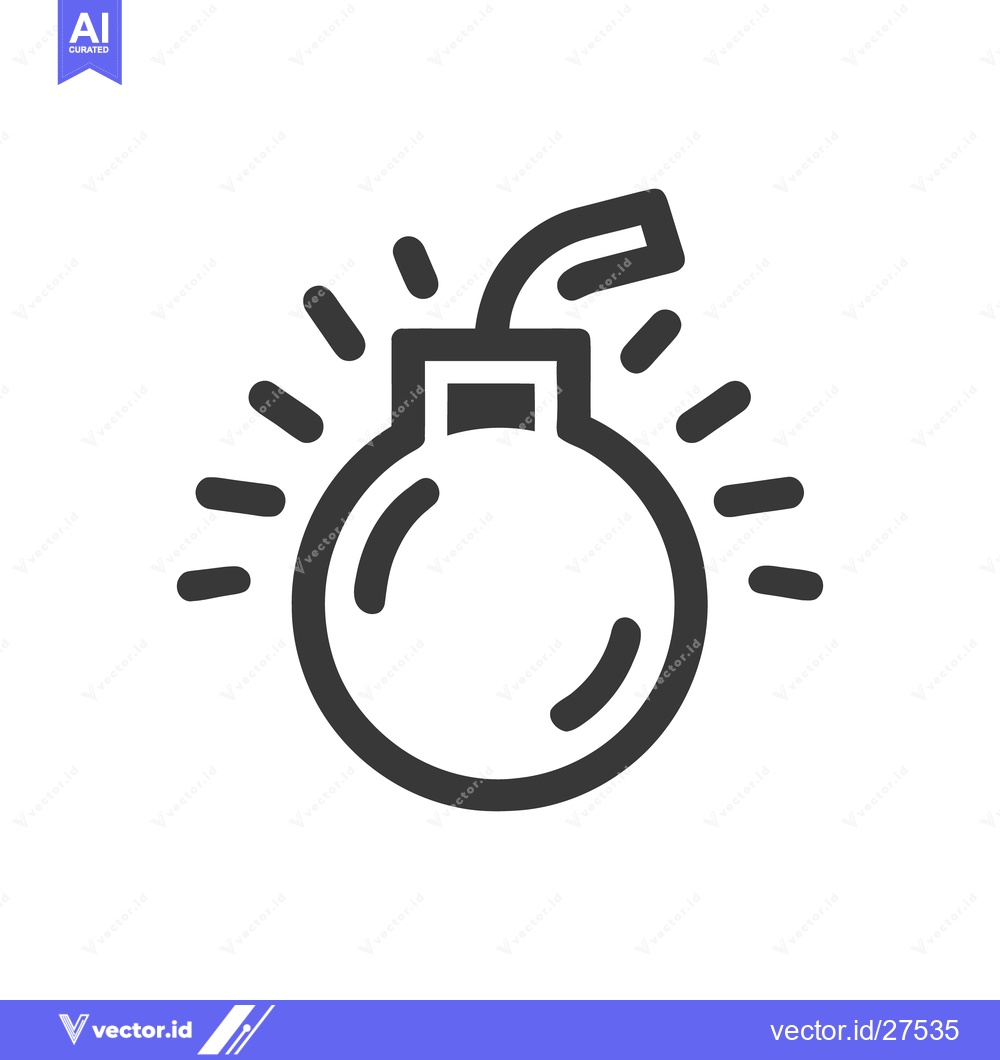 Premium Vector dari Cartoon Bomb Icon with Sparks, Dark Gray on White Background, Vector I