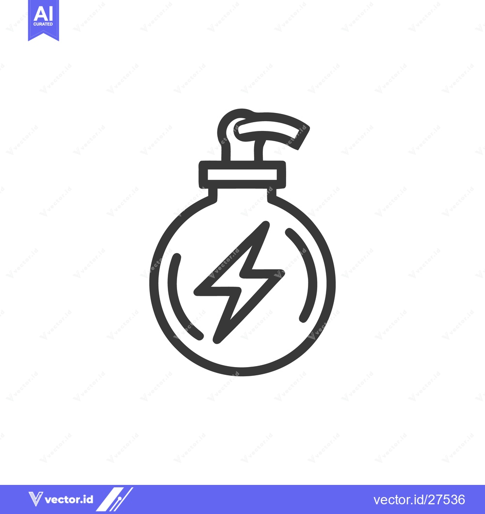 Premium Vector dari Energy Bomb Icon: Bold Outline Design with Lightning Bolt Symbol