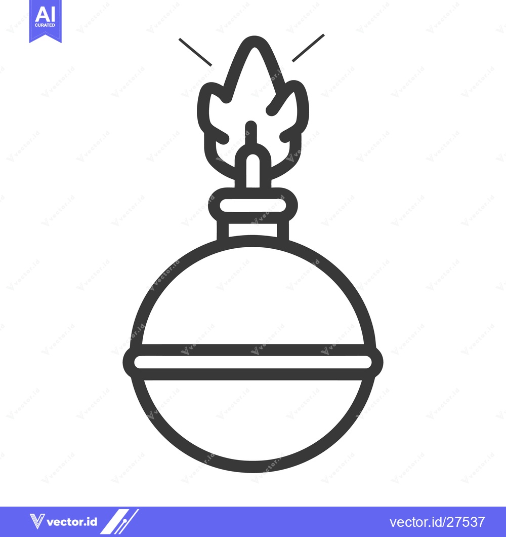 Premium Vector dari A simple drawing of a round object with flames on top