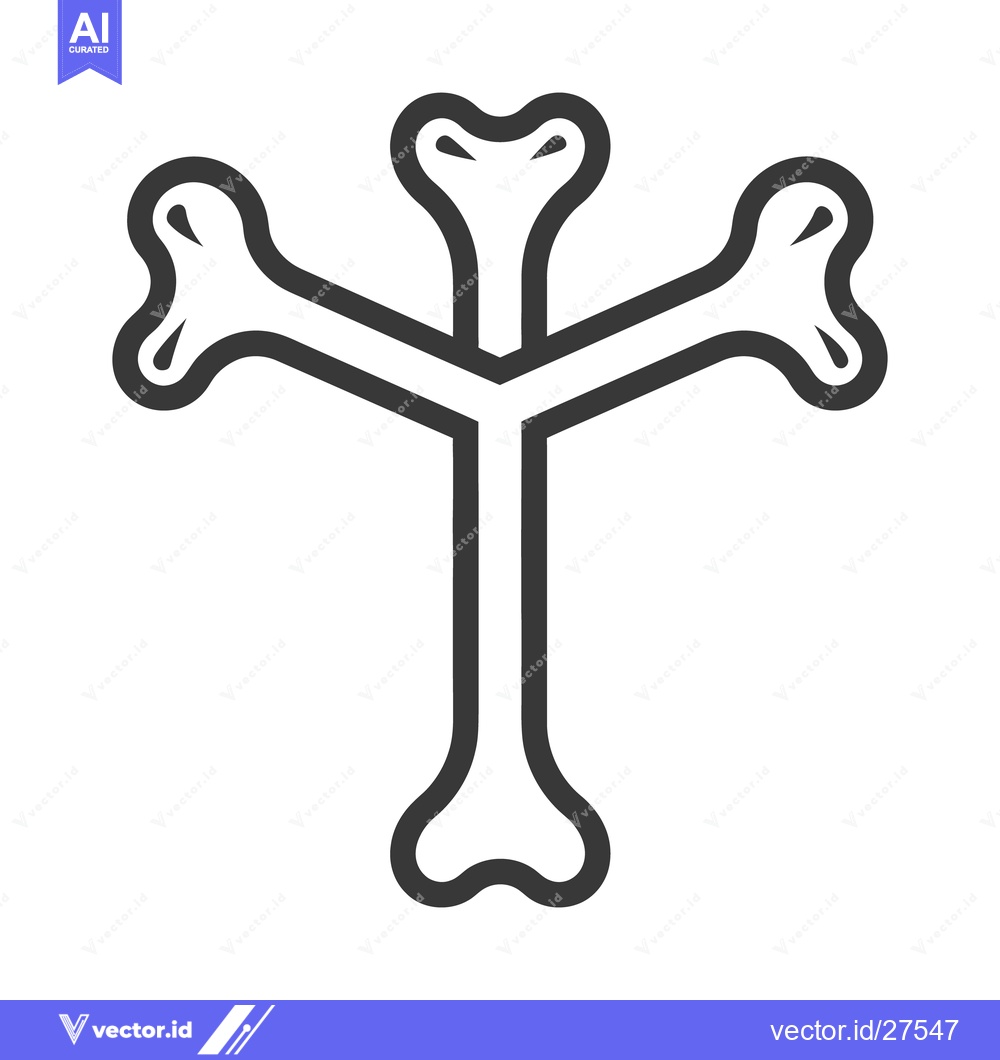 Premium Vector dari A simple graphic image featuring a stylized skeletal bone design