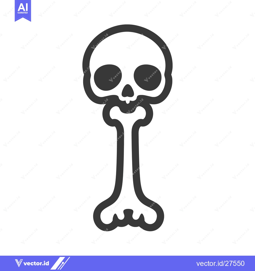 Premium Vector of A stylized skull with bone structure is presented on white