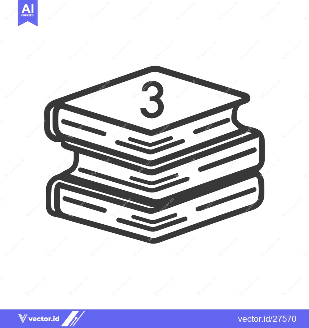 Premium Vector of Book 3 Icon Line Art Icon  1372