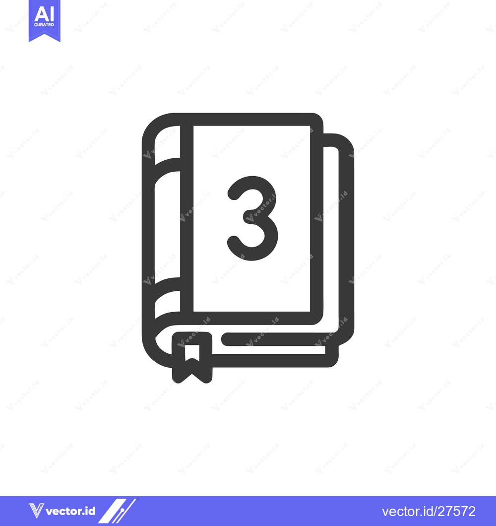Premium Vector of Book 3 Icon Line Art Icon  1374
