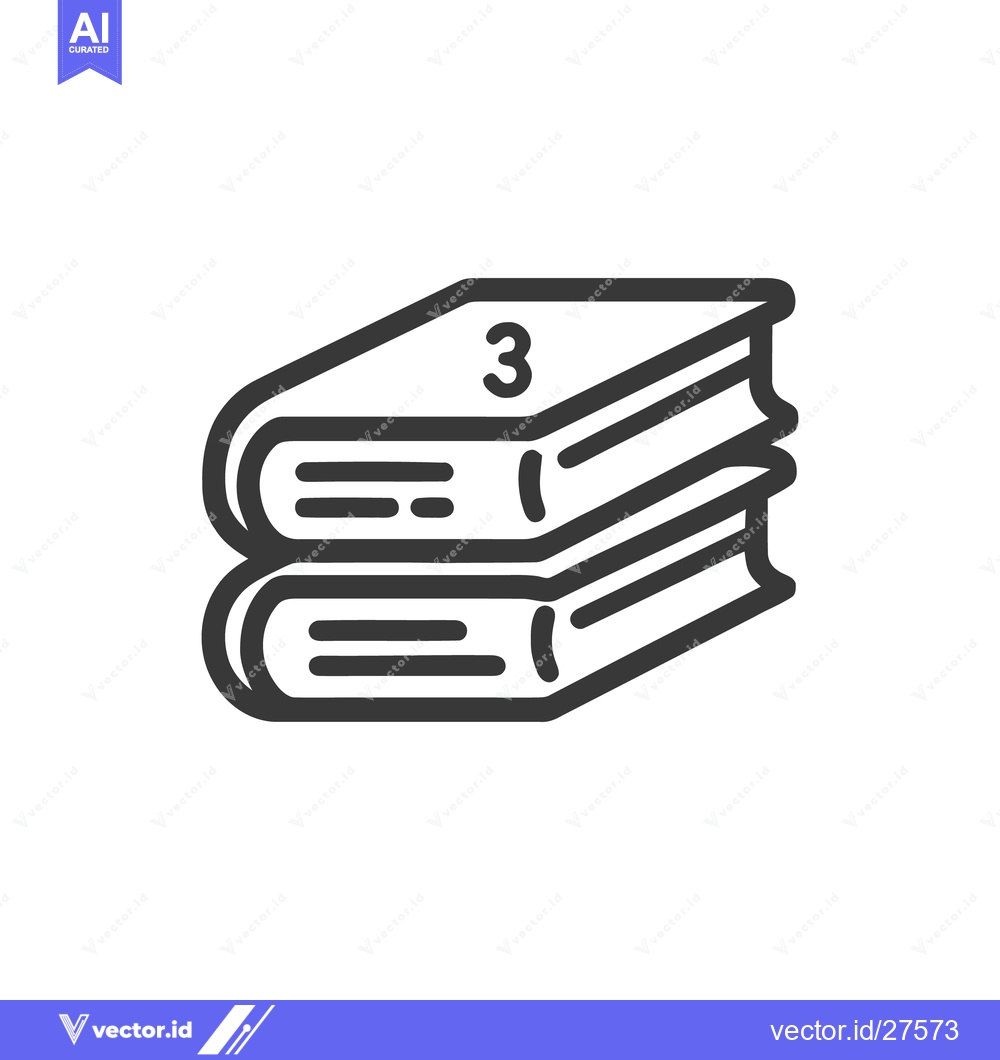 Premium Vector of Book 3 Icon Line Art Icon  1375