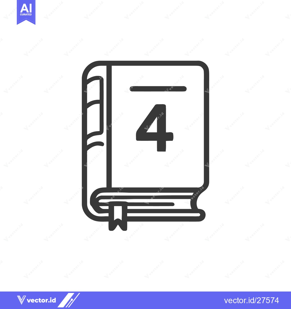 Premium Vector of Book 4 Icon Line Art Icon  1376