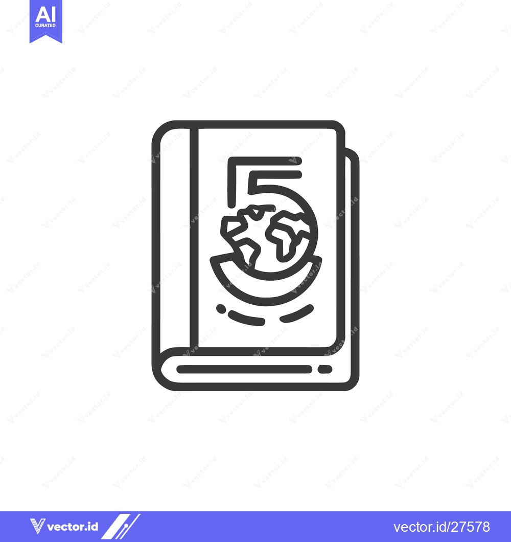 Premium Vector of Book 5 Icon Line Art Icon  1380