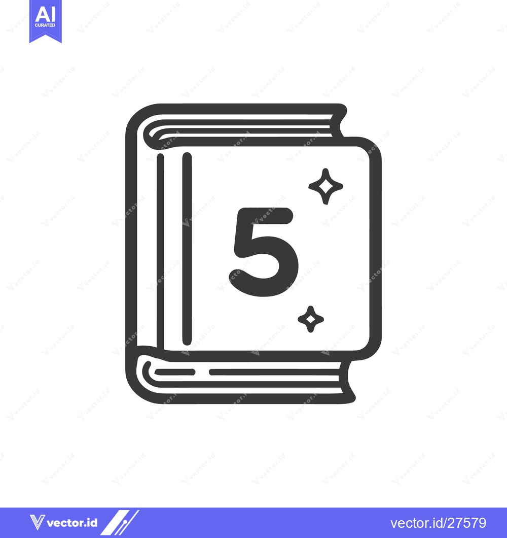 Premium Vector dari Book 5 Icon Line Art Icon  1381