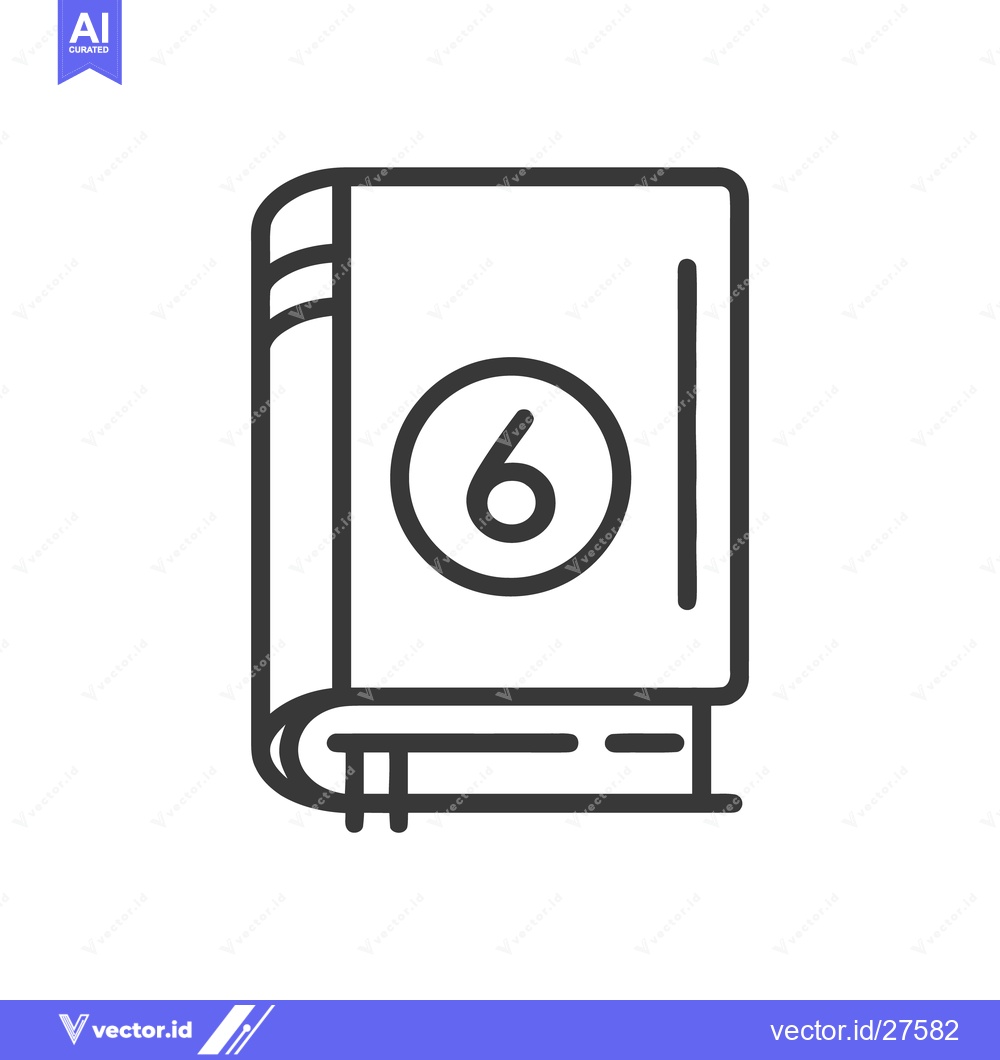 Premium Vector of Book 6 Icon Line Art Icon  1384