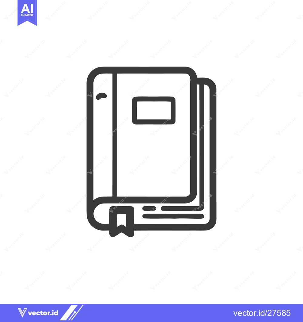 Premium Vector of Minimalist Book Icon with Bookmark, Education and Knowledge Symbol
