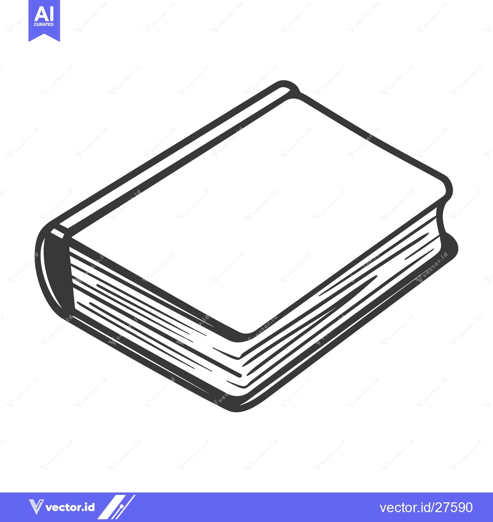 Premium Vector dari A single closed book is shown with visible binding details