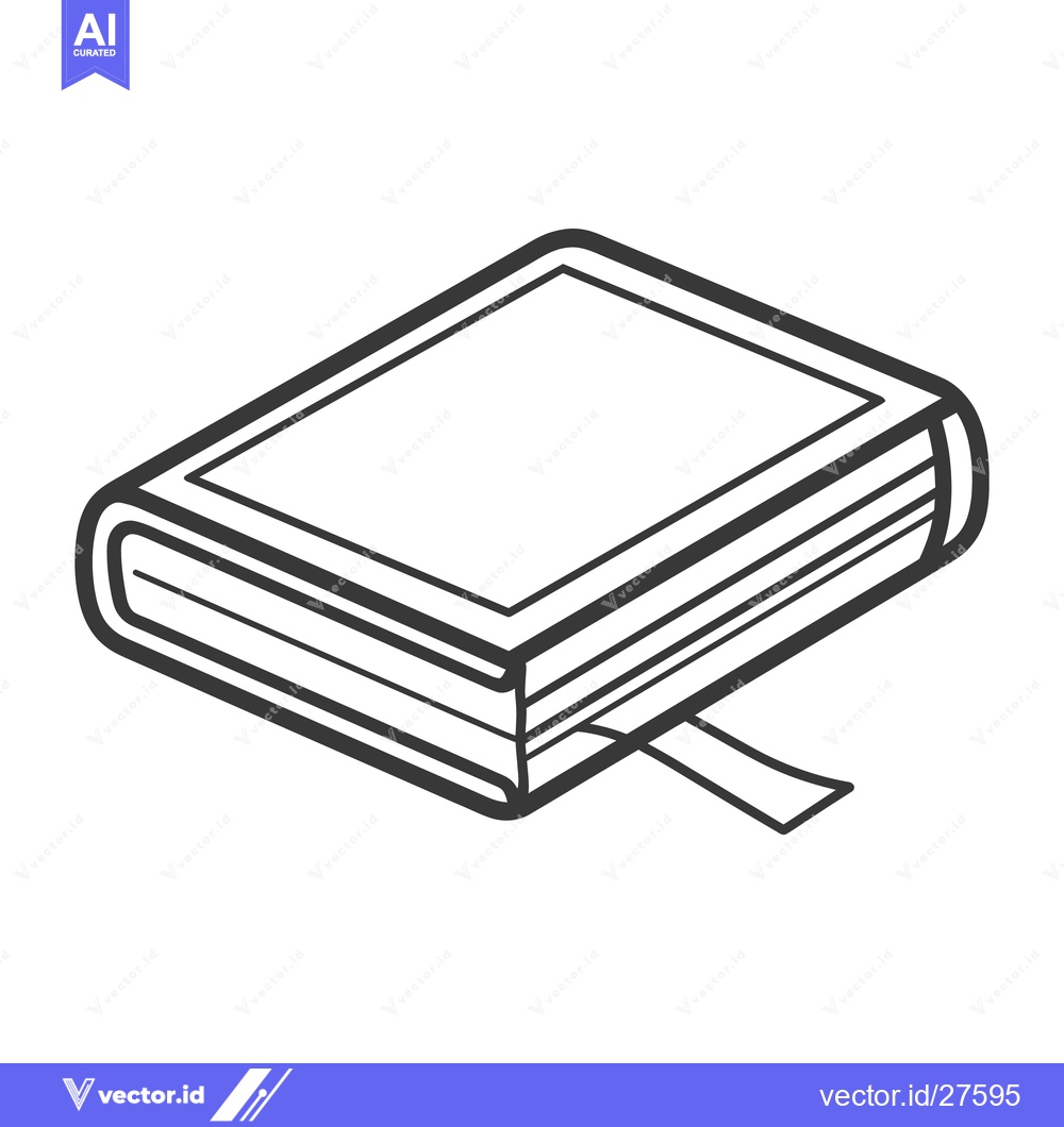 Premium Vector dari A sketch of a closed book with a simple bookmark