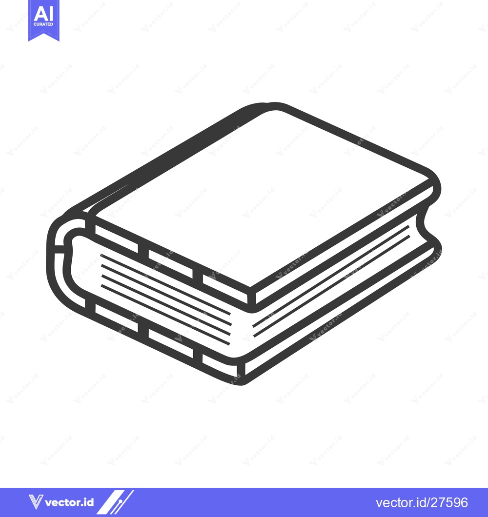 Premium Vector dari Simple illustration of a closed book with stacked pages