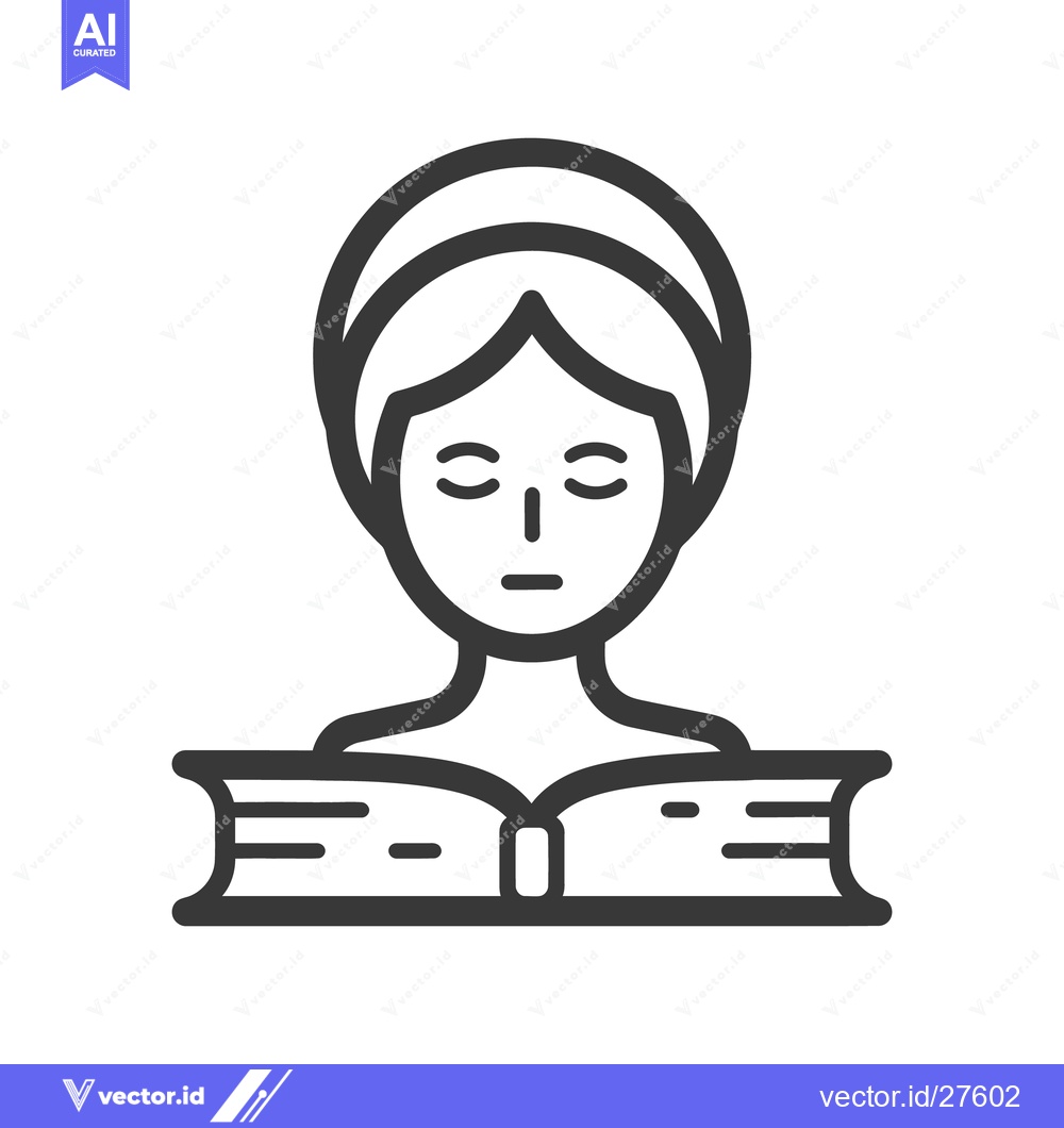 Premium Vector dari A person with closed eyes reading a book in quiet contemplation