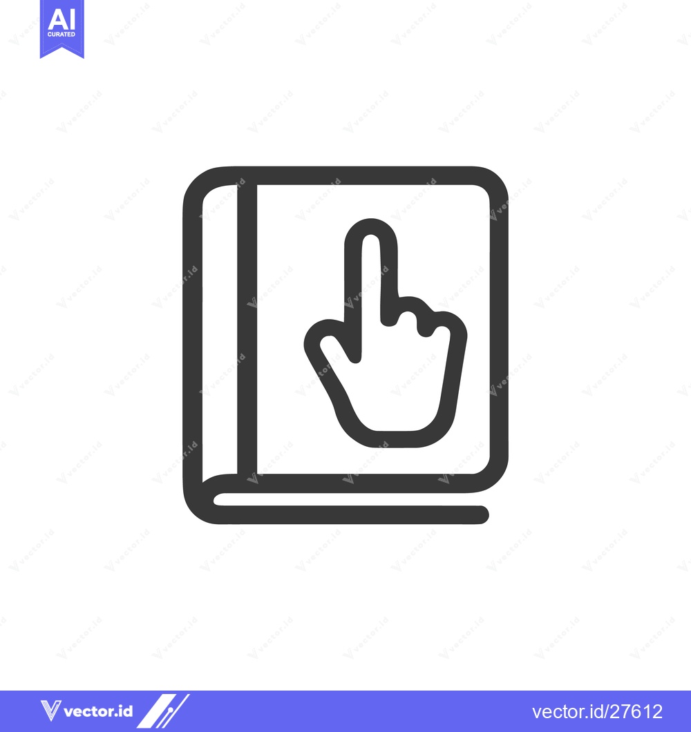 Premium Vector dari Interactive Guide: Book Icon with Hand Cursor, Digital Learning Concep