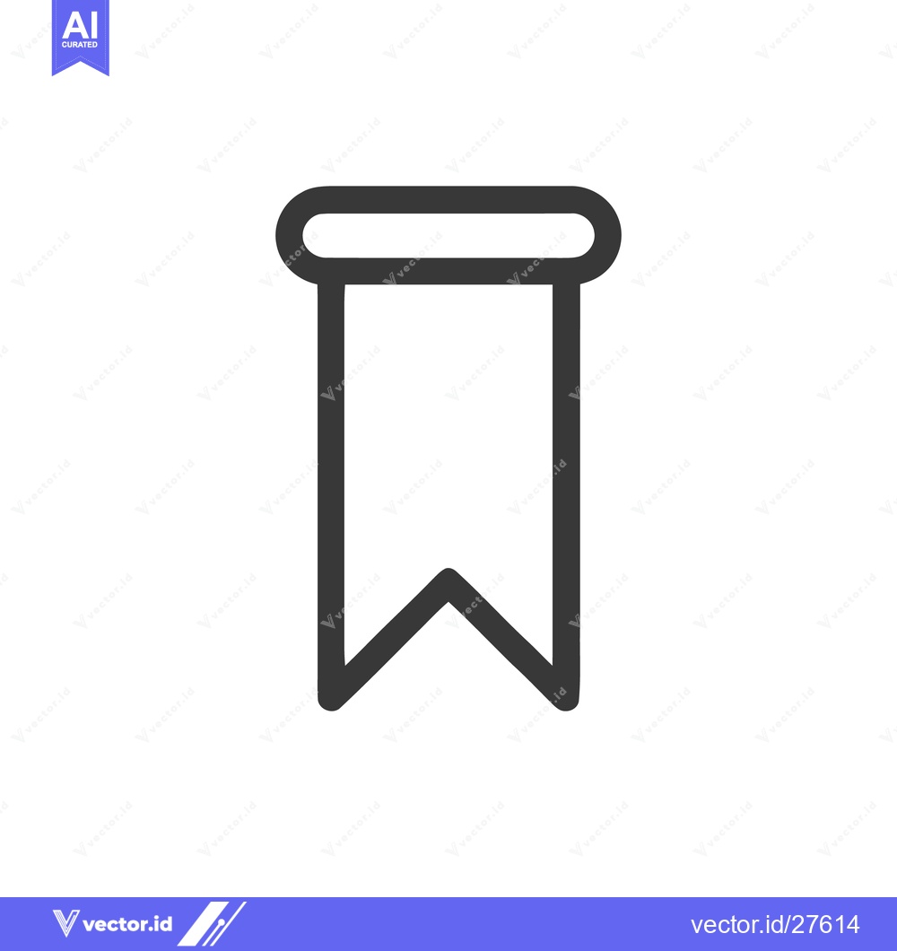 Premium Vector of Minimalist Bookmark Icon:  Clean Line Art Design, Simple Grey Bookmark