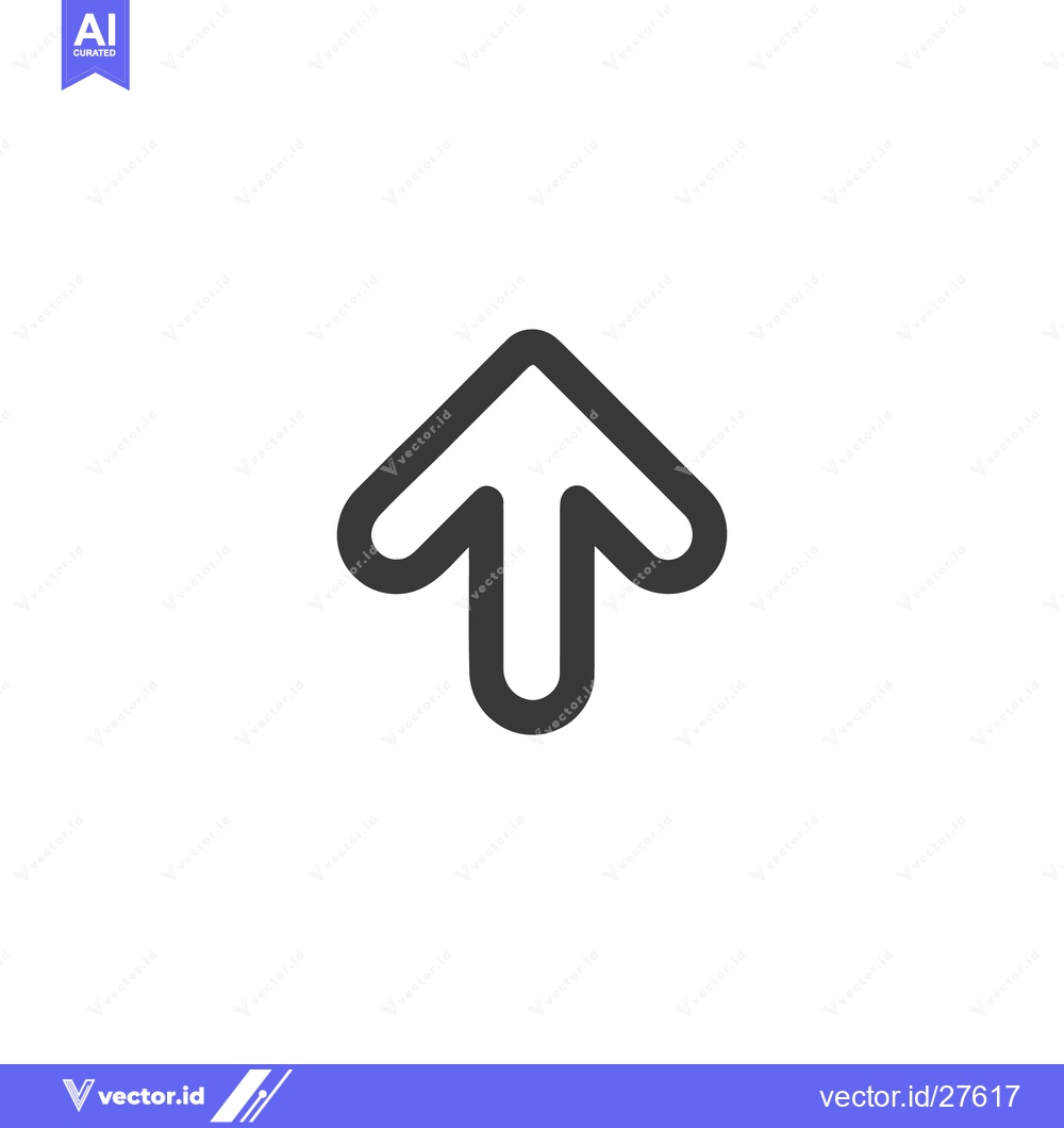 Premium Vector of Bold Upward Arrow Icon: Minimalist Gray Vector Graphic
