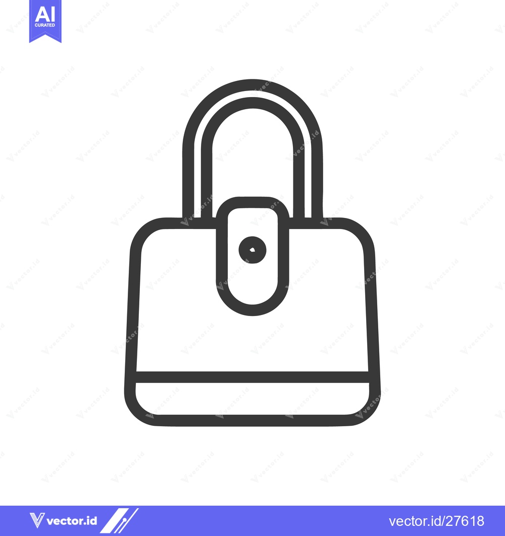 Premium Vector dari Minimalist Handbag Icon: Elegant Outline Design on White