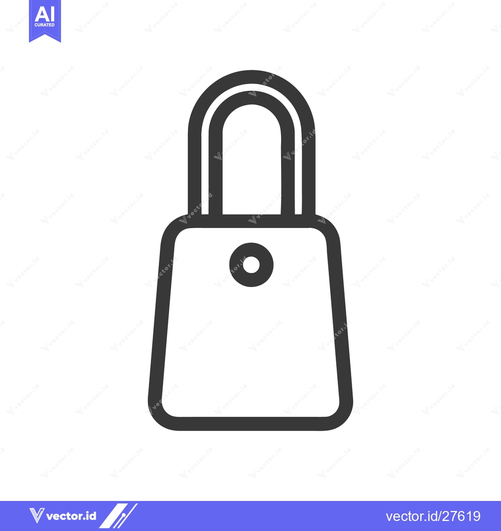 Premium Vector of Simple Outline of a Shopping Bag with Handle