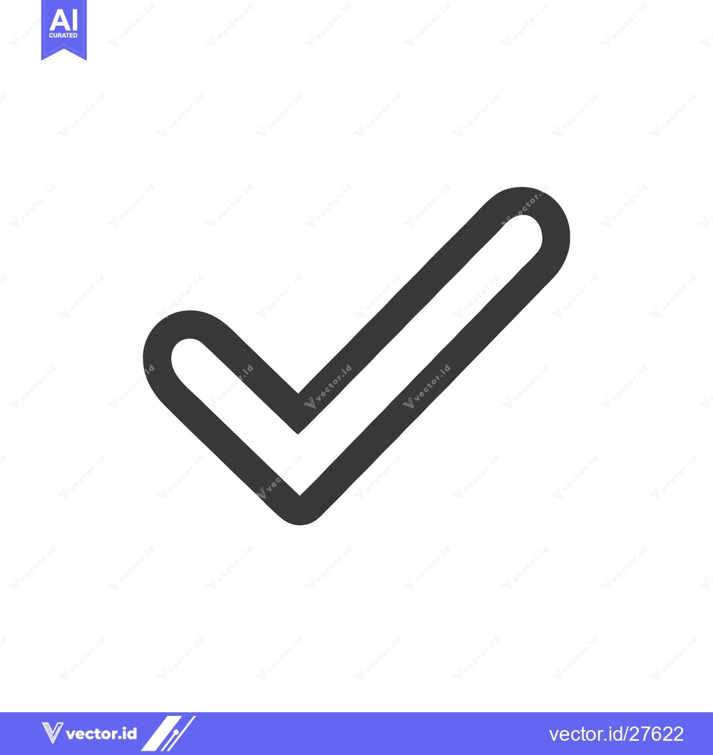 Premium Vector dari Bold Checkmark Icon: Minimalist Gray Vector Graphic Design