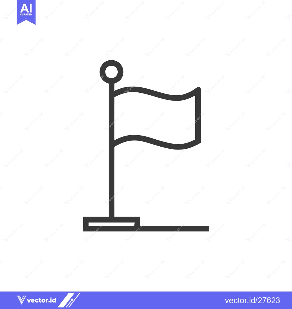 Premium Vector of Minimalist Flag Icon: Simple, Clean Line Art on White Background